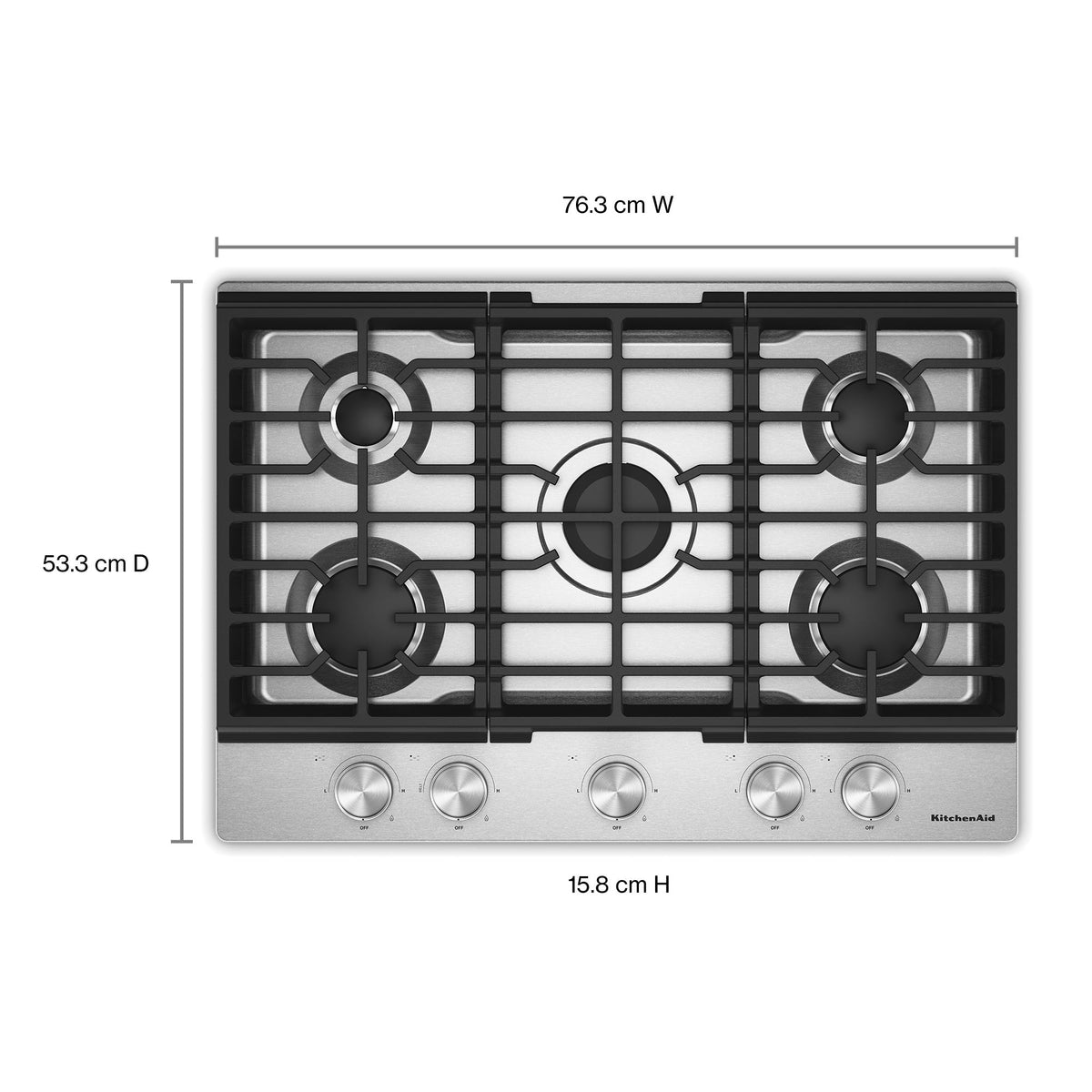 KitchenAid Stainless Steel Gas Cooktop - KCGK330SSS