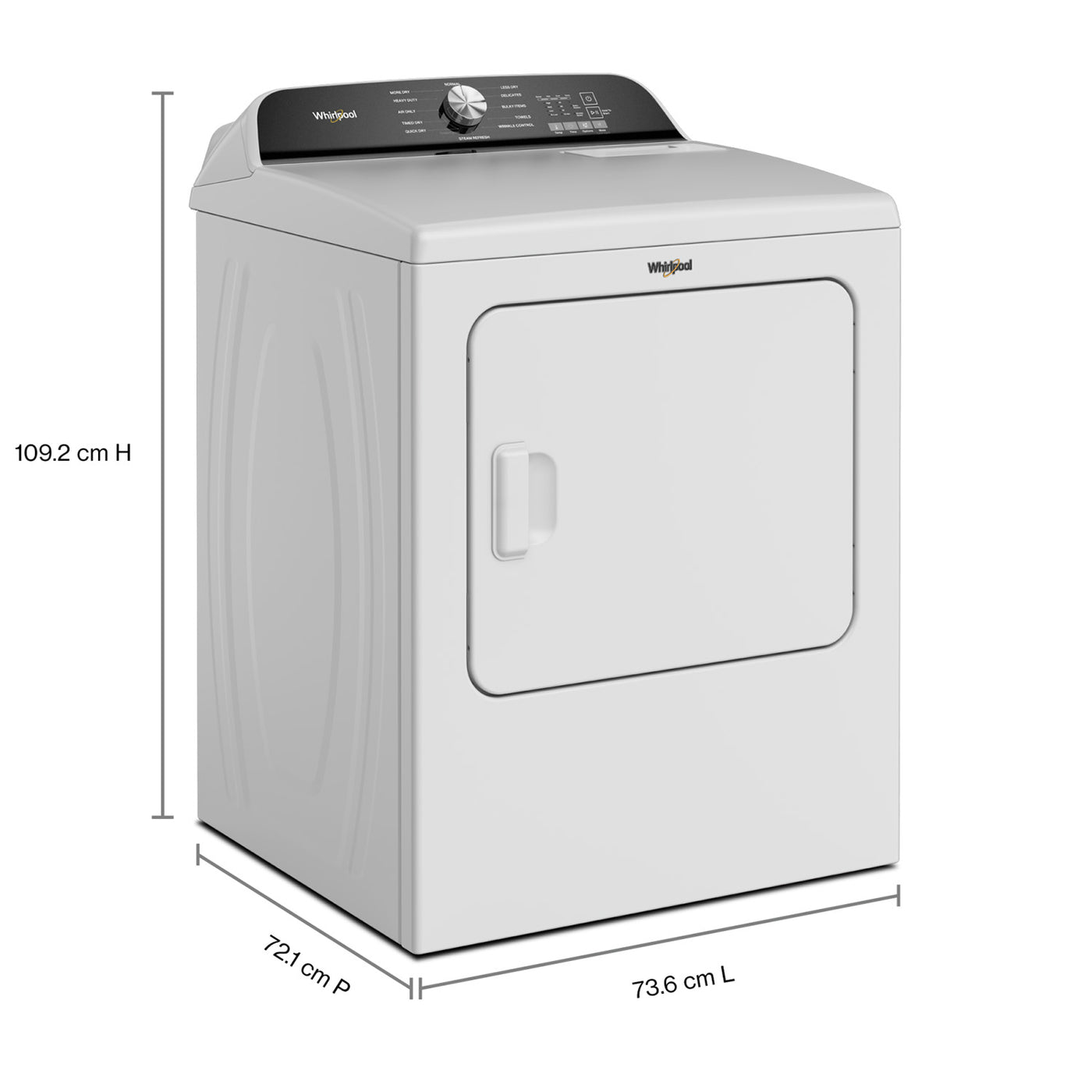 Whirlpool White Electric Dryer (7.0 Cu Ft) - YWED6150PW