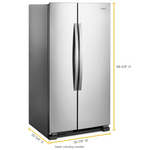 Whirlpool Monochromatic Stainless Steel Side-by-Side Refrigerator (25 Cu. Ft.) - WRS315SNHM