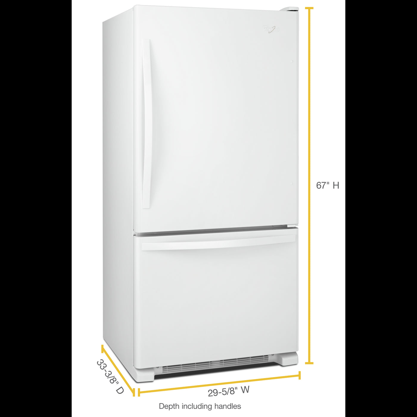 Whirlpool White Bottom-Freezer Refrigerator (18.4 Cu. Ft.) - WRB329DFBW