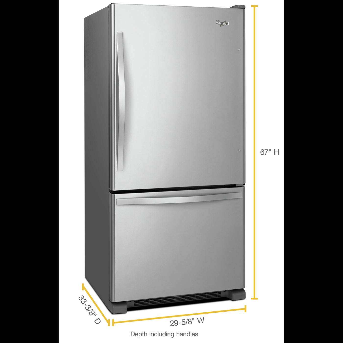 Whirlpool Stainless Steel Bottom-Freezer Refrigerator (19 Cu. Ft.) - WRB329RFBM