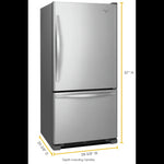 Whirlpool 30" 19 cu. Ft. Stainless Steel Bottom-Freezer Refrigerator - WRB329RFBM