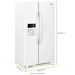 Whirlpool White Side-by-Side Refrigerator (21 Cu. Ft.) - WRS321SDHW