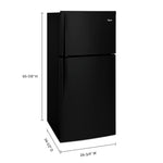 Whirlpool 30" 19.2 Cu. Ft. Black Top-Freezer Refrigerator - WRT549SZDB