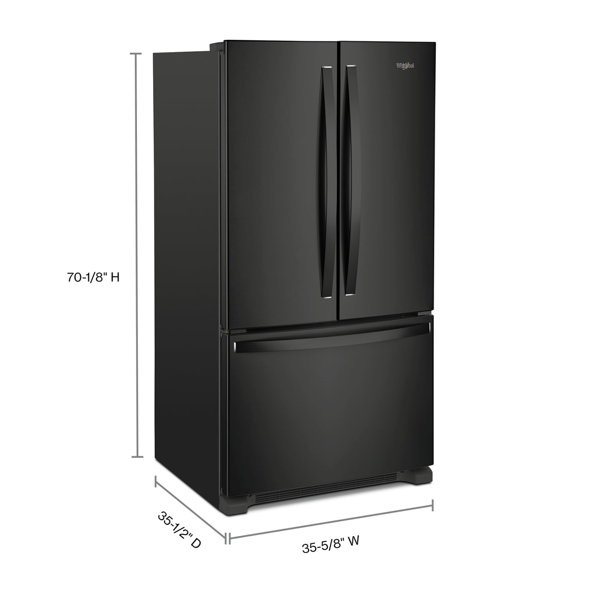 Whirlpool Black French Door Refrigerator (25 Cu. Ft.) - WRF535SWHB