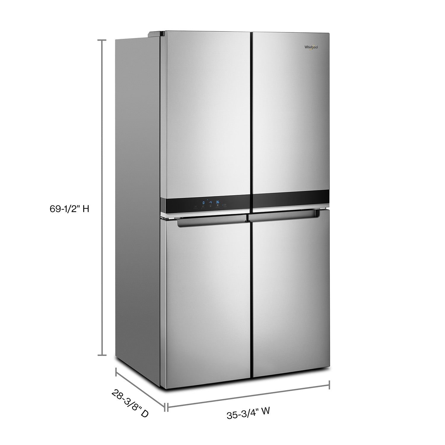 Whirlpool Fingerprint Resistant Metallic Steel French 4 Door Refrigerator (19.4 cu.ft.) - WRQA59CNKZ