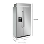KitchenAid 42" 25.1 Cu. Ft. Fingerprint Resistant Stainless Steel Built-In Side-by-Side Refrigerator - KBSD702MPS