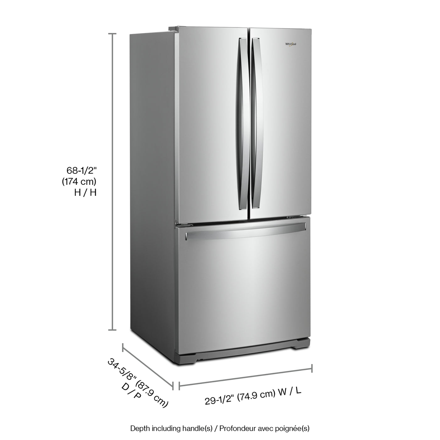 Whirlpool Stainless Steel French Door Refrigerator (20 Cu. Ft.)- WRF560SFHZ