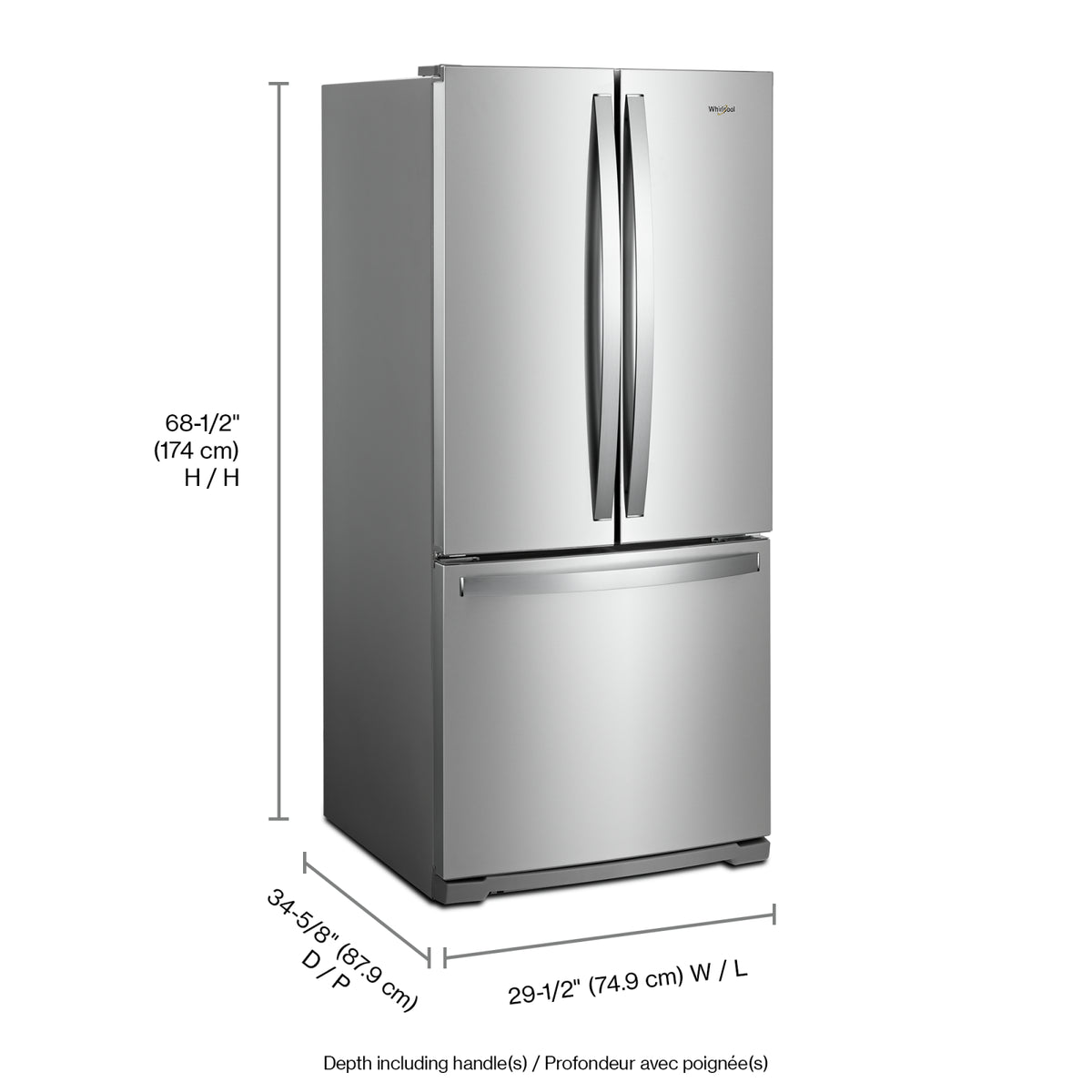Whirlpool Stainless Steel French Door Refrigerator (20 Cu. Ft
