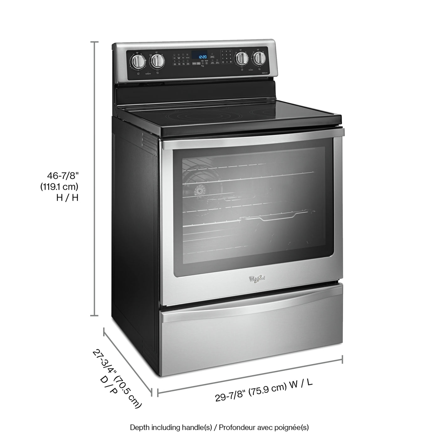 Whirlpool electric range stainless steel deals