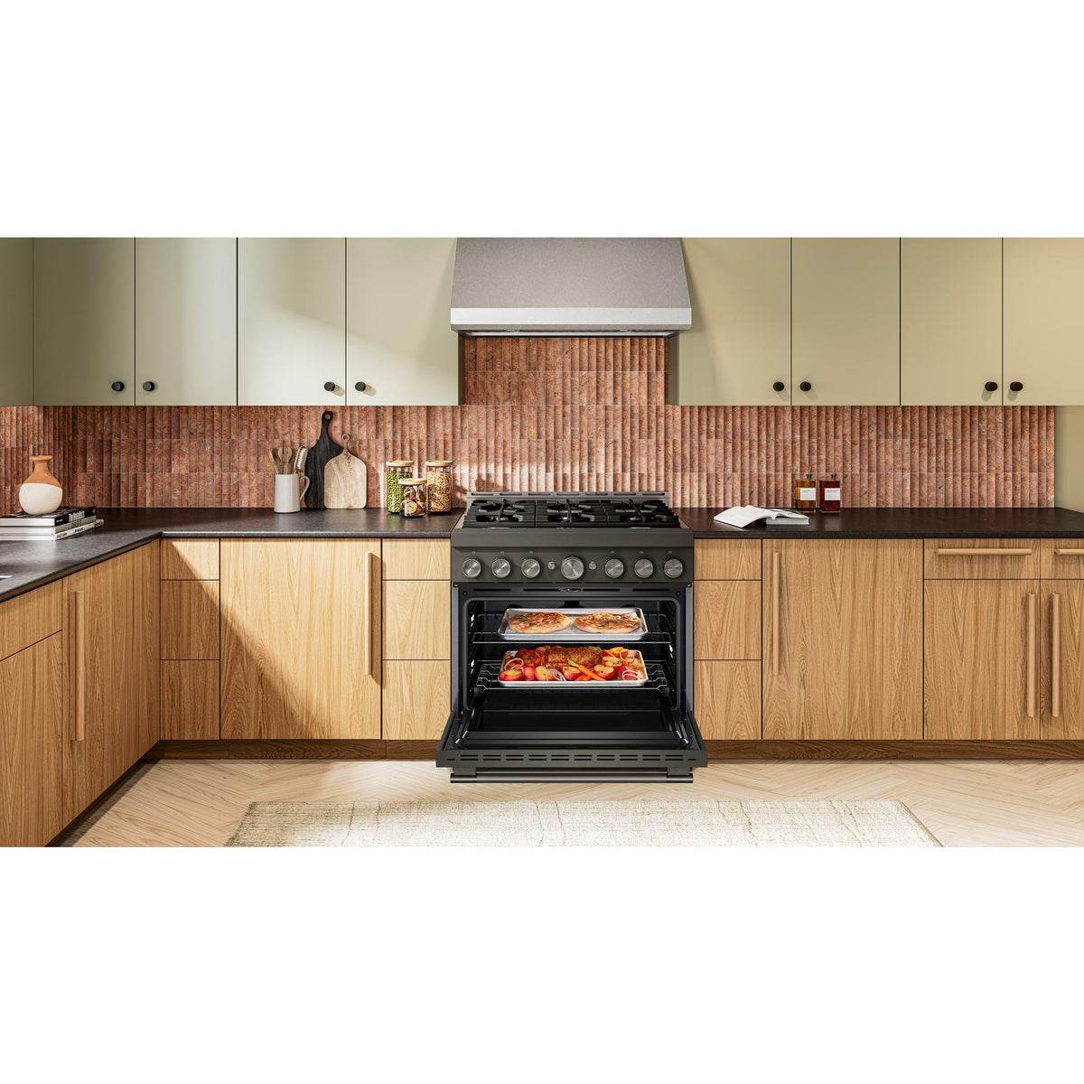 KitchenAid Black Ore Slide-In Gas Range (5 cu. ft.) - KFGS936SBE