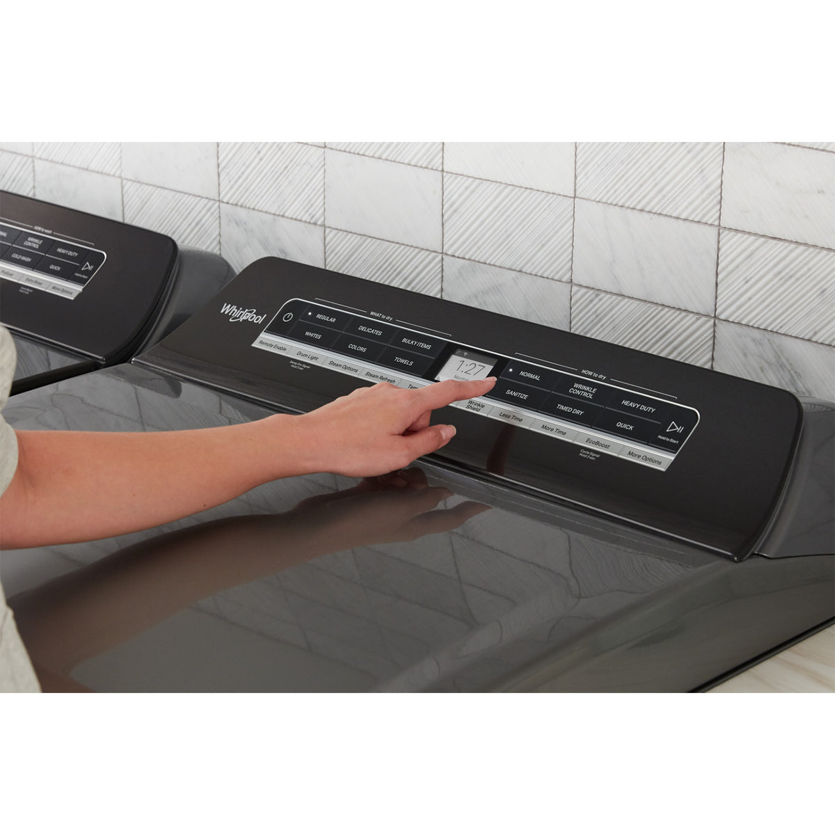 Whirlpool Chrome Shadow Smart Top-Load Washer (5.5 cu. ft.) & Smart Electric Dryer (7.4 cu. ft.) - WTW6120HC/YWED7120HC