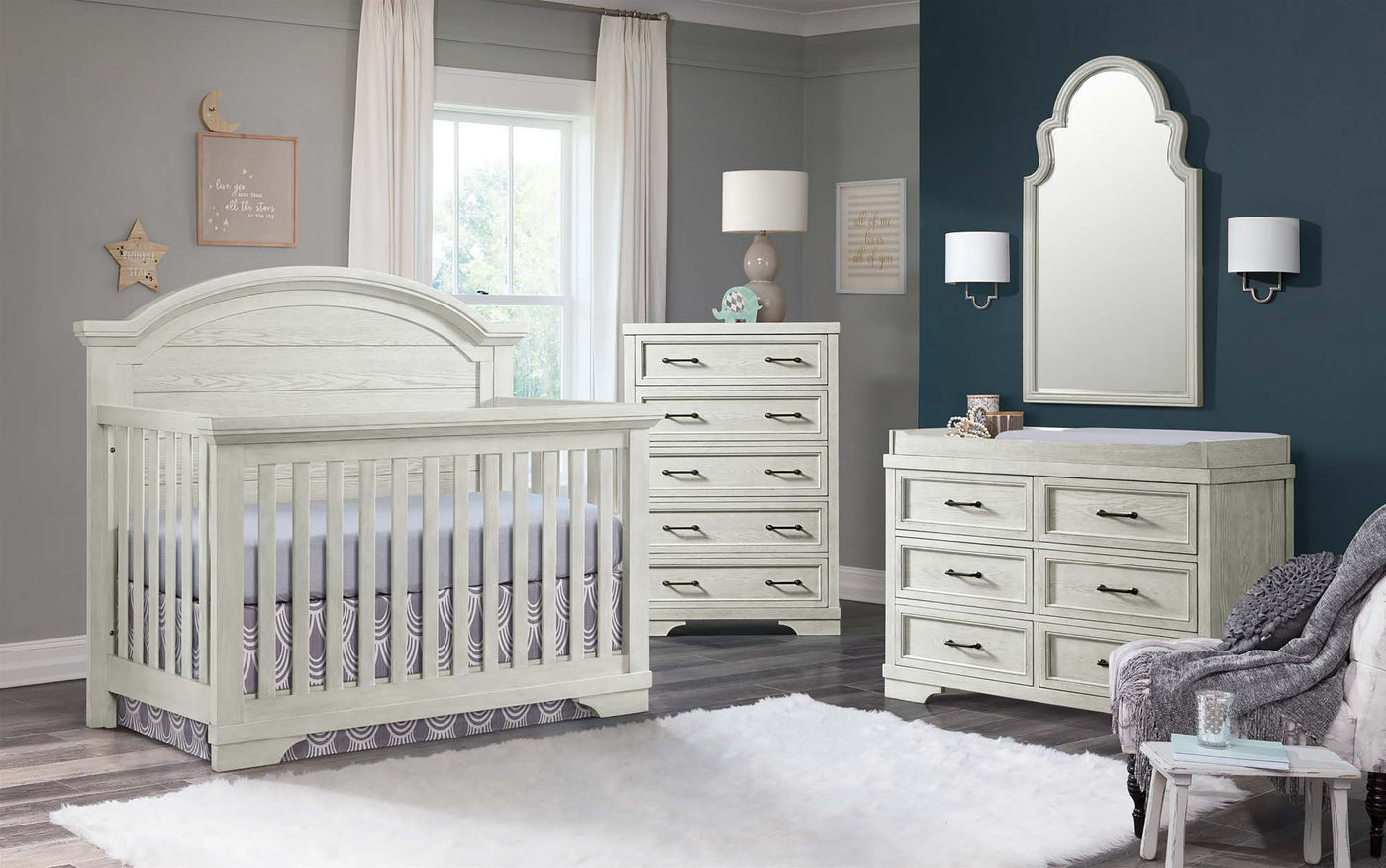 Foundry Arch Top Convertible Crib - White Dove