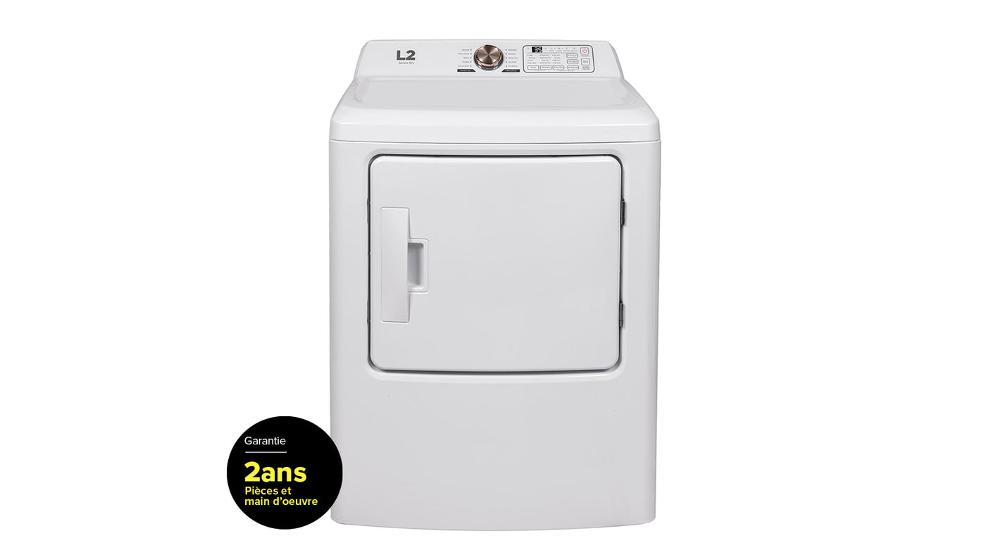 L2 White Electric Dryer (6.7 Cu. Ft) LE43A3AWW Leon's