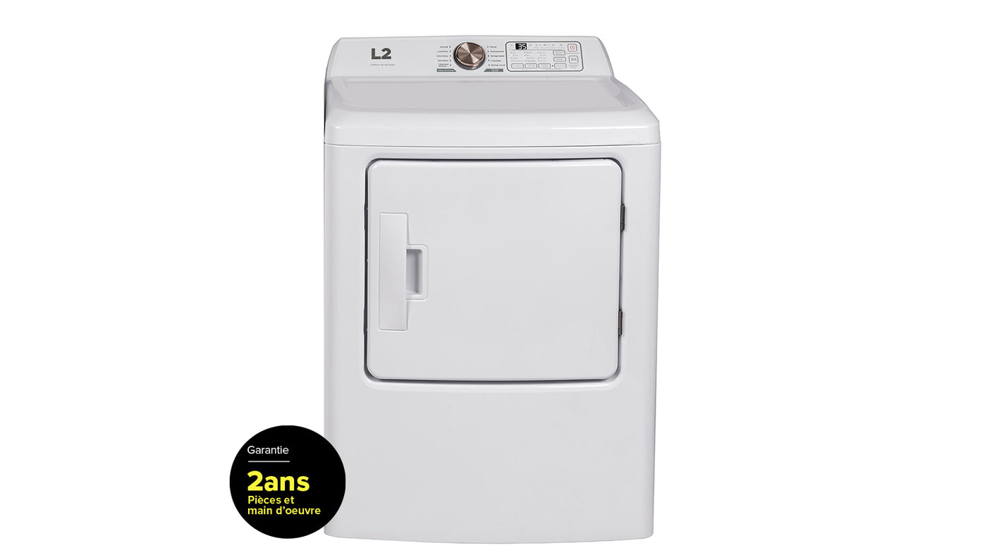 L2 White Electric Dryer with French Display (6.7 Cu. Ft) LE43A3AWWFR