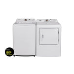 L2 White Top Load Washer with French Display (4.3 Cu. Ft) & White Electric Dryer with French Display (6.7 Cu. Ft) - LT43A3AWWFR/LE43A3AWWFR