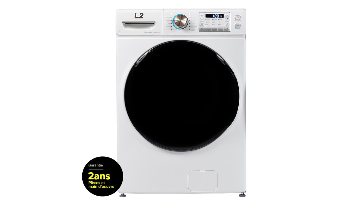 L2 White Front Load Washer with French Display (5.2 Cu. Ft