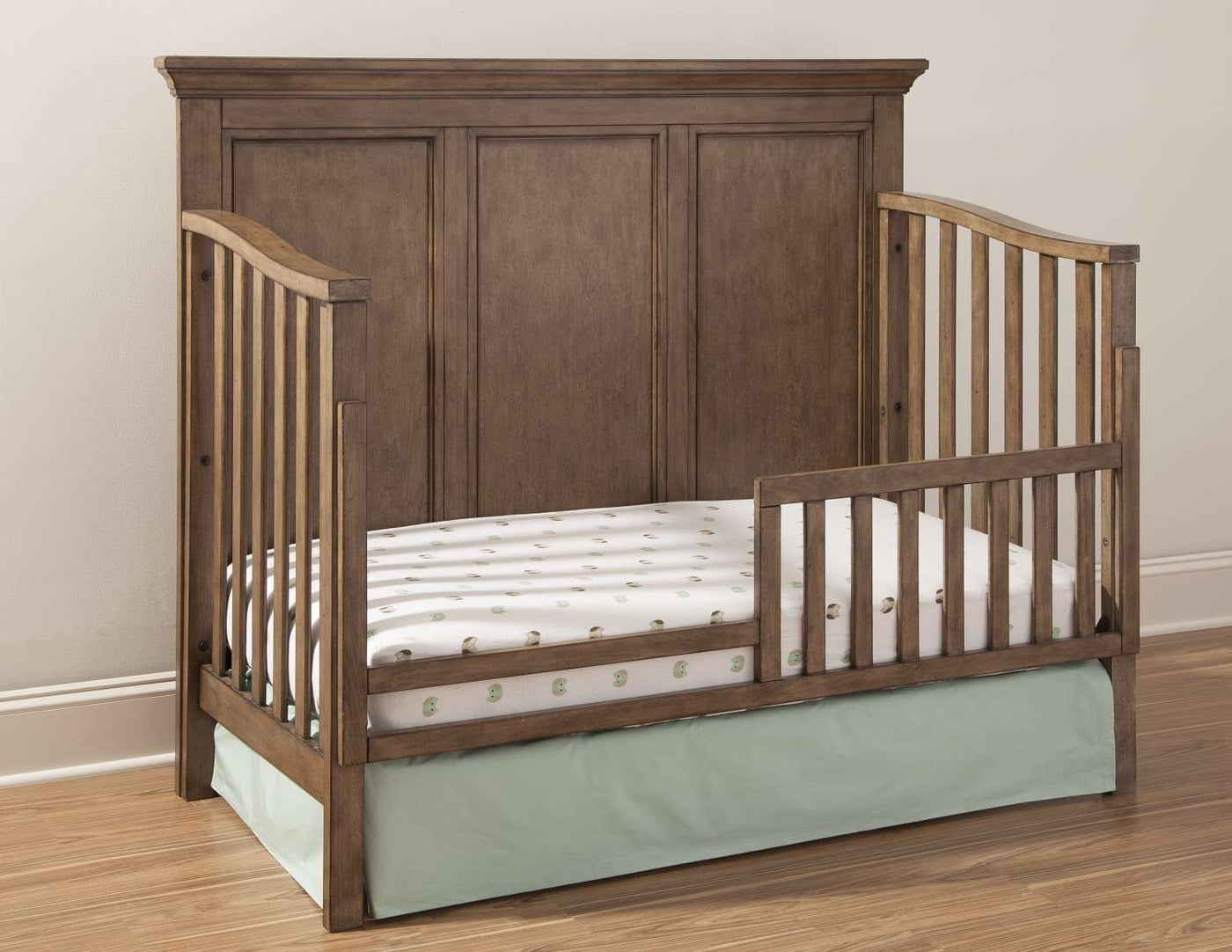 Hanley Convertible Crib with Toddler Guard Rail Package - Cashew