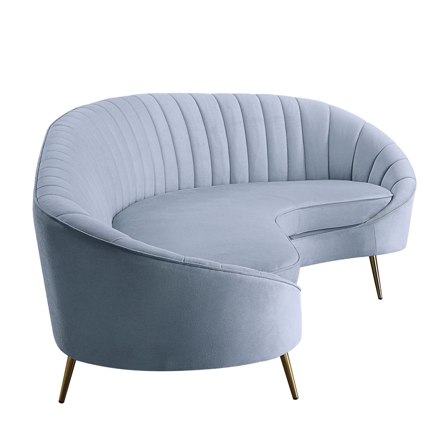 Kopa Velvet Sofa - Light Grey