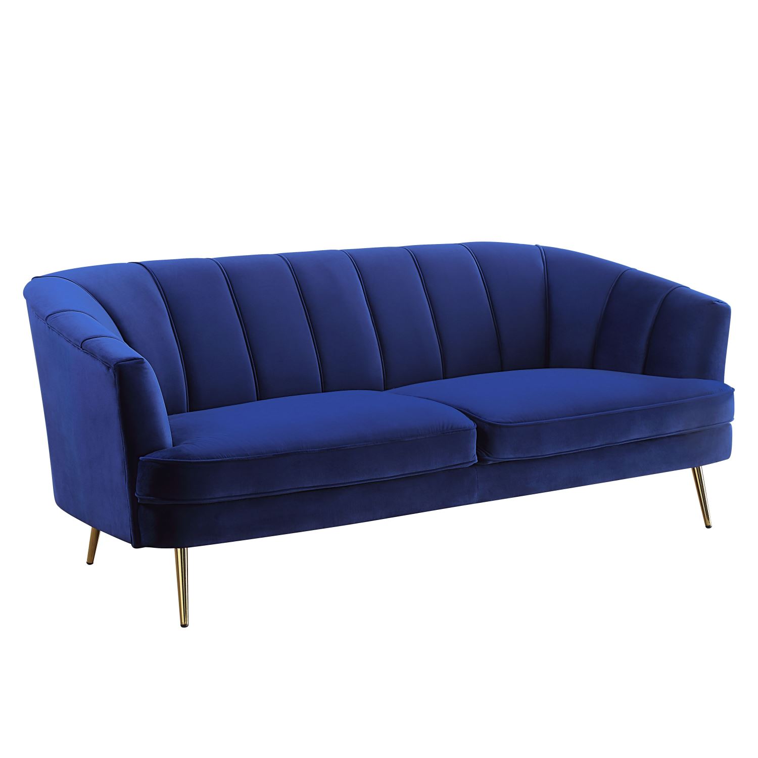 Bildud Velvet Sofa - Blue