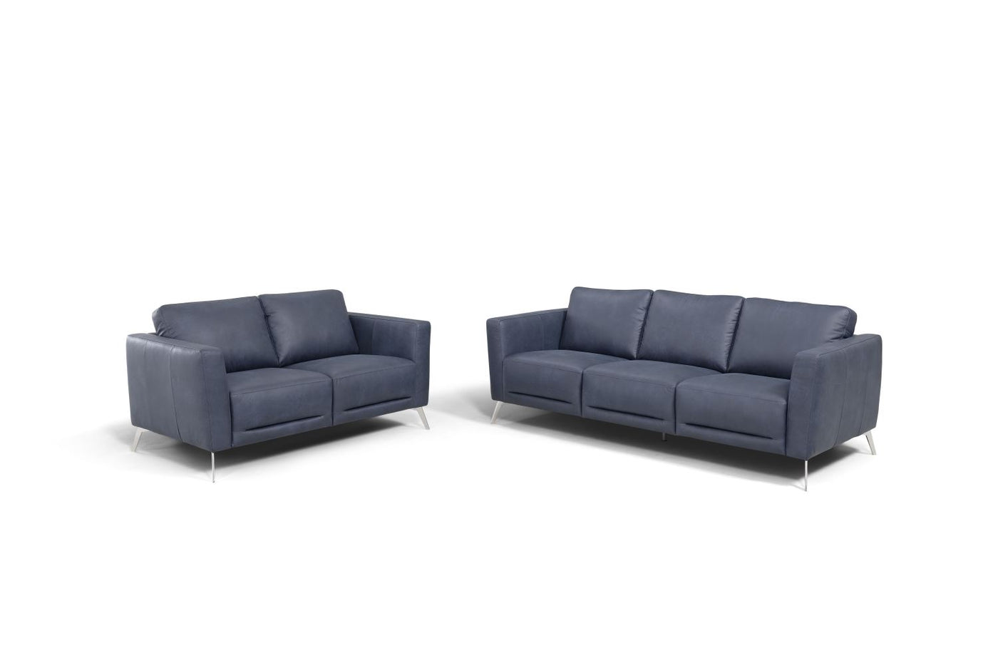 Goillet Italian Leather Sofa - Blue