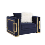 Innri Velvet Arm Chair - Blue