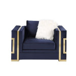 Innri Velvet Arm Chair - Blue