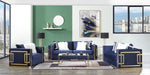 Innri Velvet Arm Chair - Blue