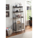 Jacquier 4-Shelf Bookcase with Cabinet - Grey Oak