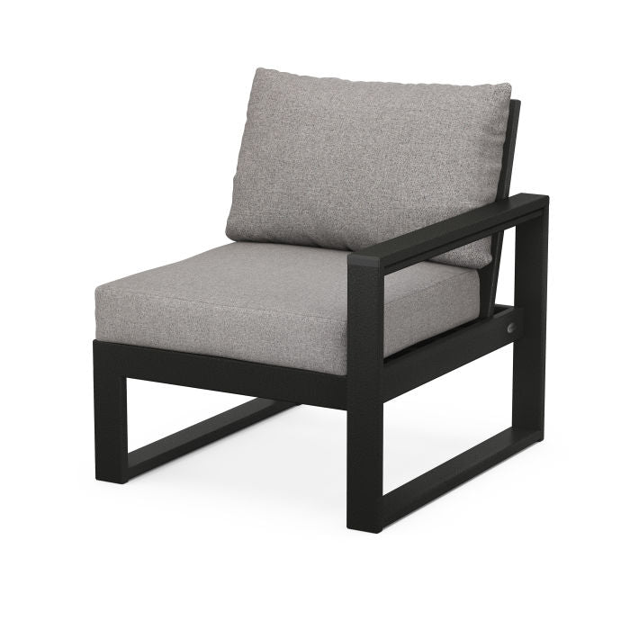 POLYWOOD® EDGE 4-Piece Modular Deep Seating Set - Black/Grey Mist