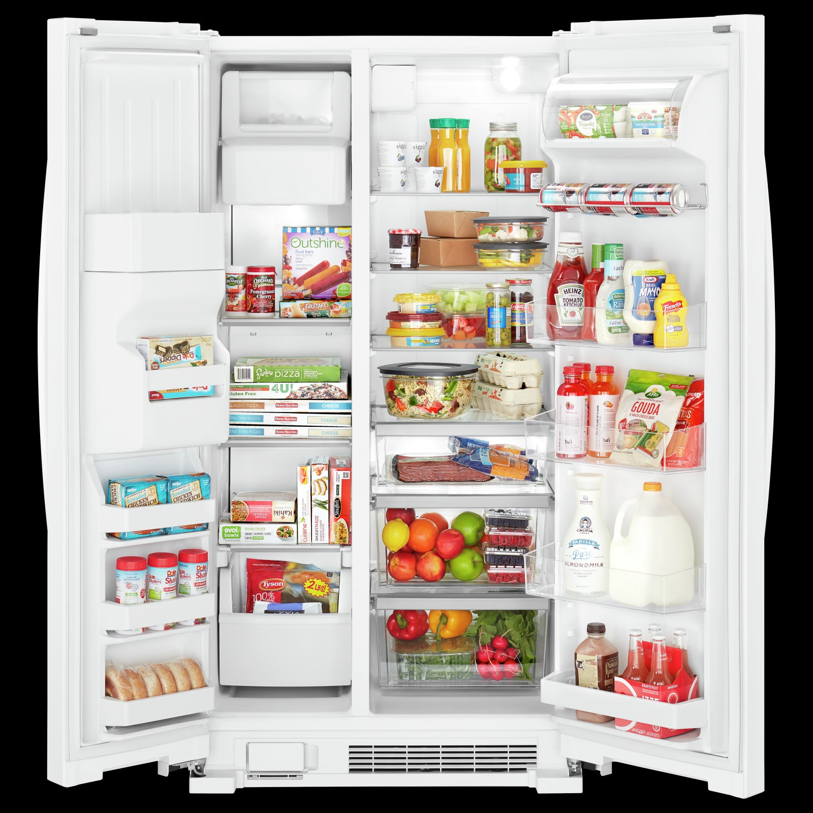 Whirlpool 32.75" 21 Cu. Ft. White Side-by-Side Refrigerator - WRS321SDHW
