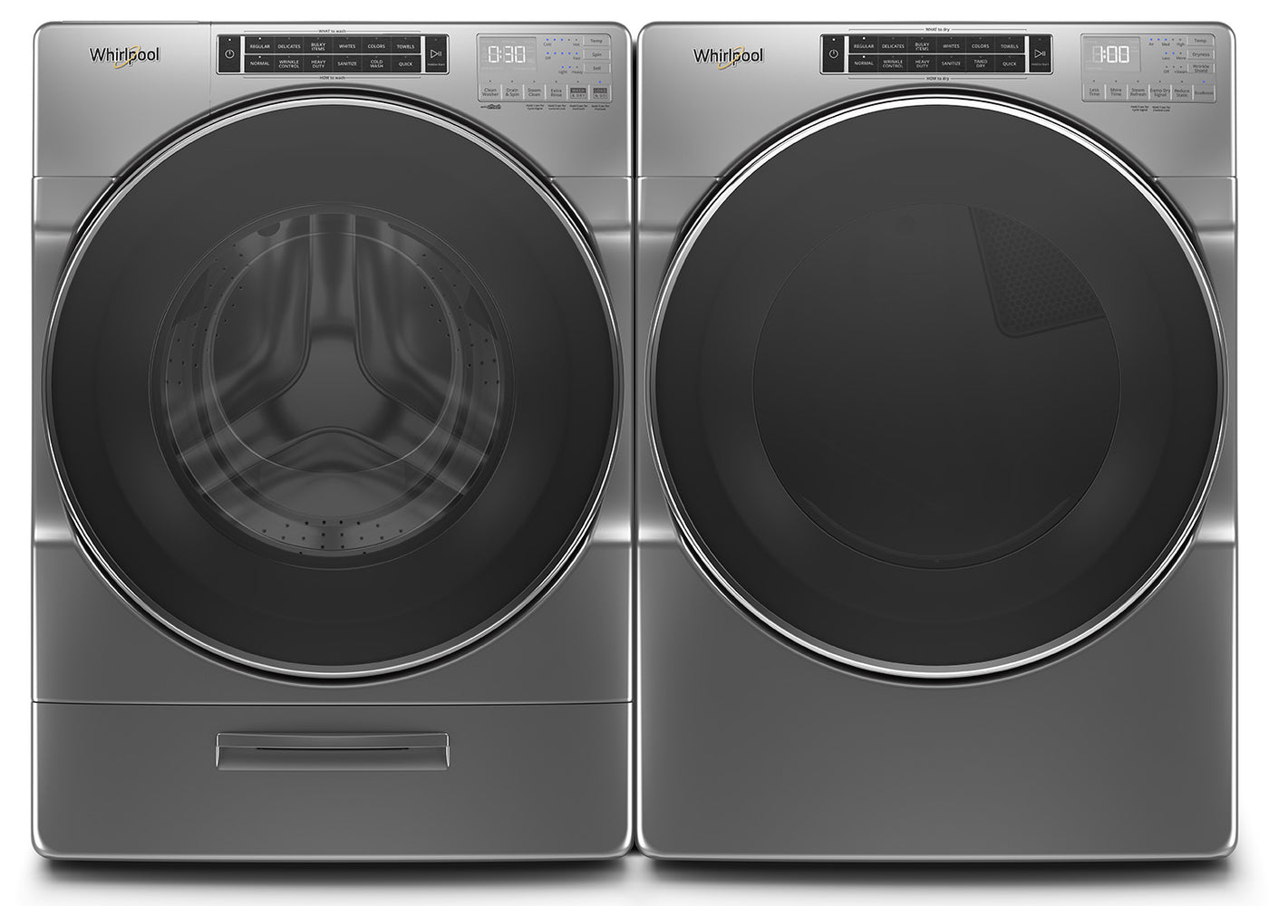 Whirlpool Chrome Shadow Front-Load Washer (5.8 cu. ft.) & Gas Dryer (7.4 cu. ft.) - WFW8620HC/WGD8620HC