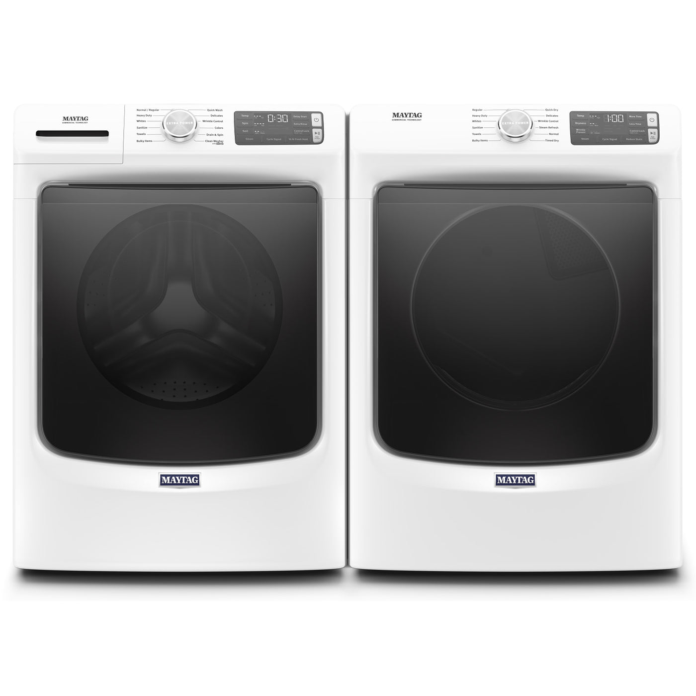 Maytag White Front-Load Washer (5.5 cu. ft.) & Gas Dryer (7.3 cu. ft.) - MHW6630HW/MGD6630HW