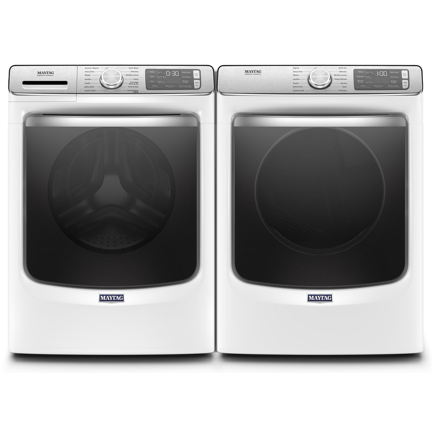 Maytag White Front-Load Washer (5.8 cu. ft.) & Gas Dryer (7.3 cu. ft.) - MHW8630HW/MGD8630HW