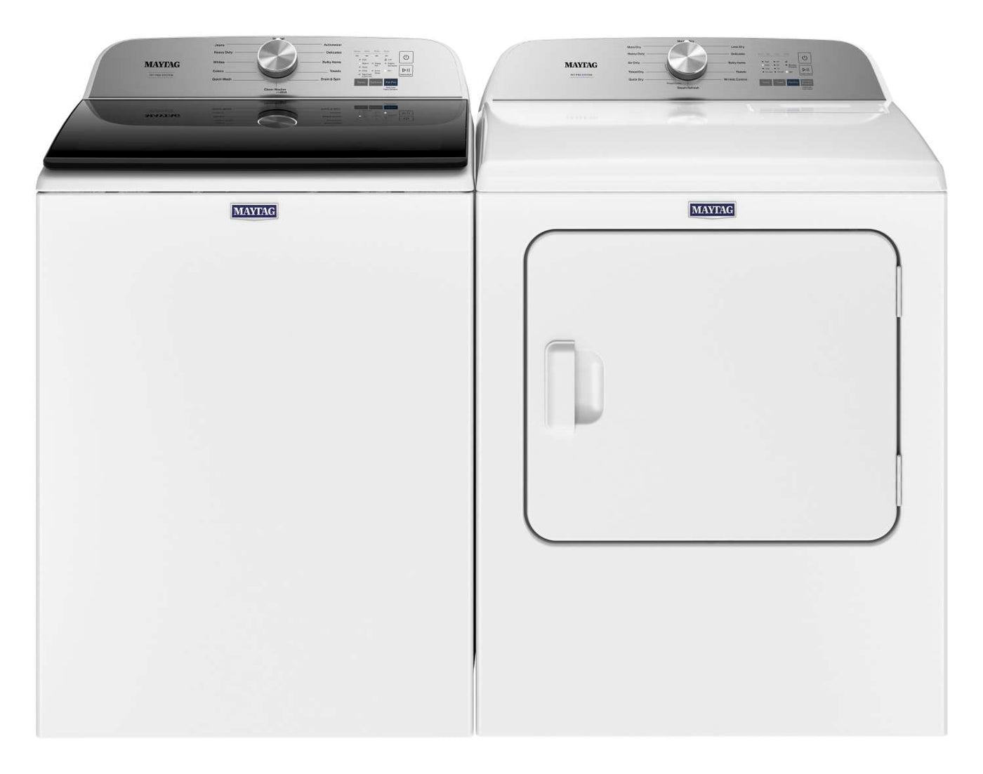 Maytag White Top-Load Washer (5.4 cu. ft.) & Electric Dryer (7.0 cu. ft.) - MVW6500MW/YMED6500MW