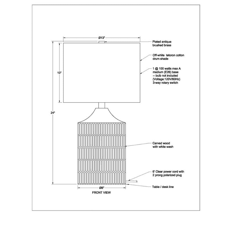 Felix Table Lamp - White/Natural