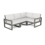 POLYWOOD® EDGE 4-Piece Modular Deep Seating Set - Slate Grey/Natural Linen