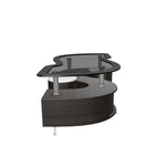 Serpentine 51.5" Coffee Table with Two Ottomans - Espresso