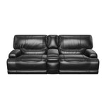 Dearborn Leather Power Reclining Loveseat with Console - Charcoal