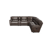Santorini 6-Piece Power Reclining Sectional - Walnut