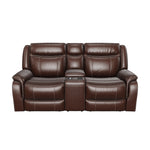 Scorpio Reclining Loveseat with Console - Whiskey Brown