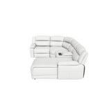 Holton Leather 5-Piece Sectional with Right-Facing Chaise - Grey