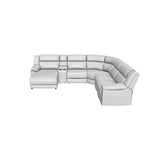 Holton Leather 6-Piece Sectional with Right-Facing Chaise - Grey
