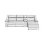 Holton Leather 4-Piece Sectional with Right-Facing Chaise - Grey