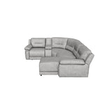 Pasadena 5-Piece Reclining Sectional with Right-Facing Chaise - Light Grey