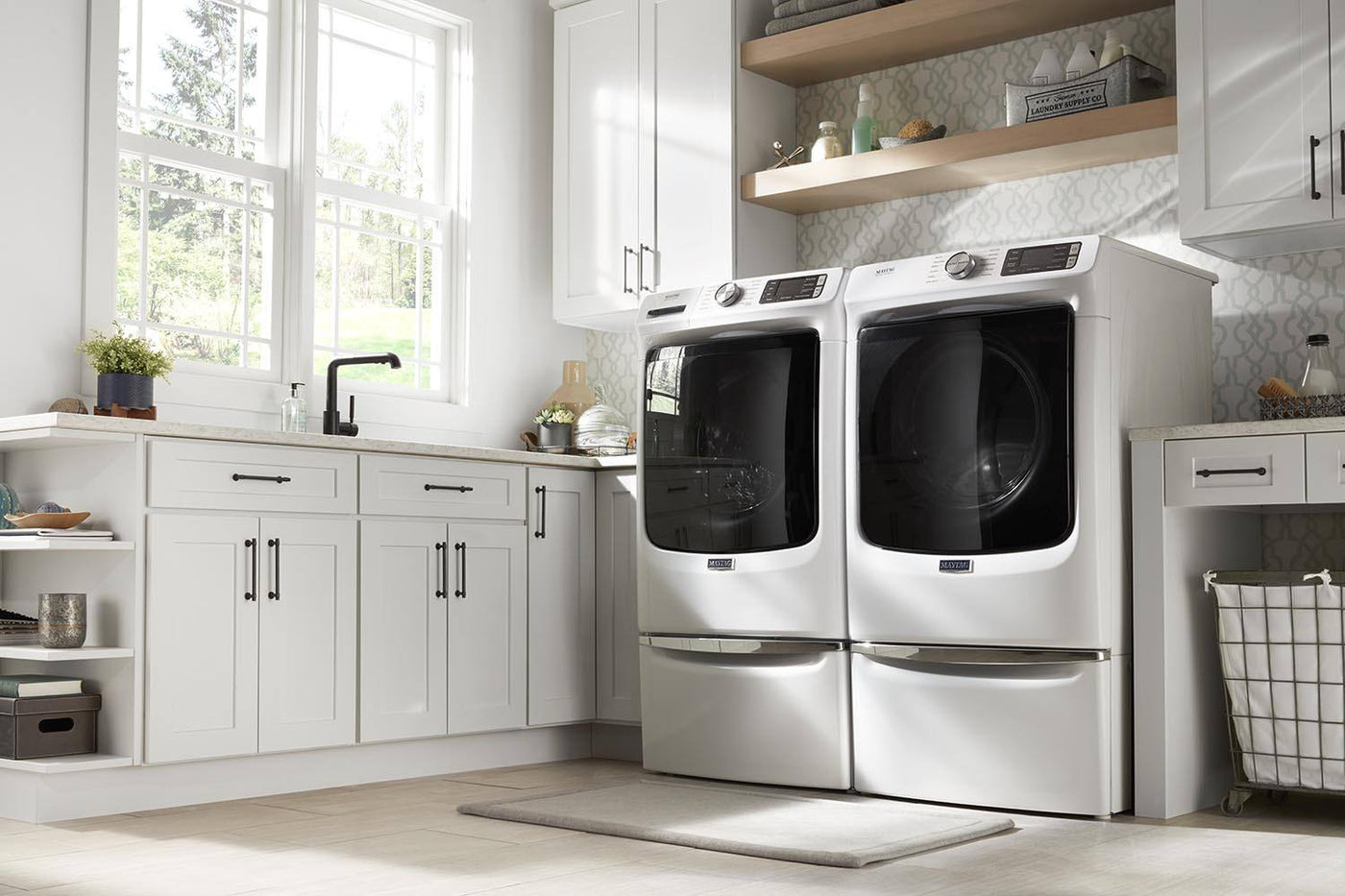 Maytag White Front-Load Washer (5.5 cu. ft.) & Electric Dryer (7.3 cu. ft.) - MHW6630HW/YMED6630HW