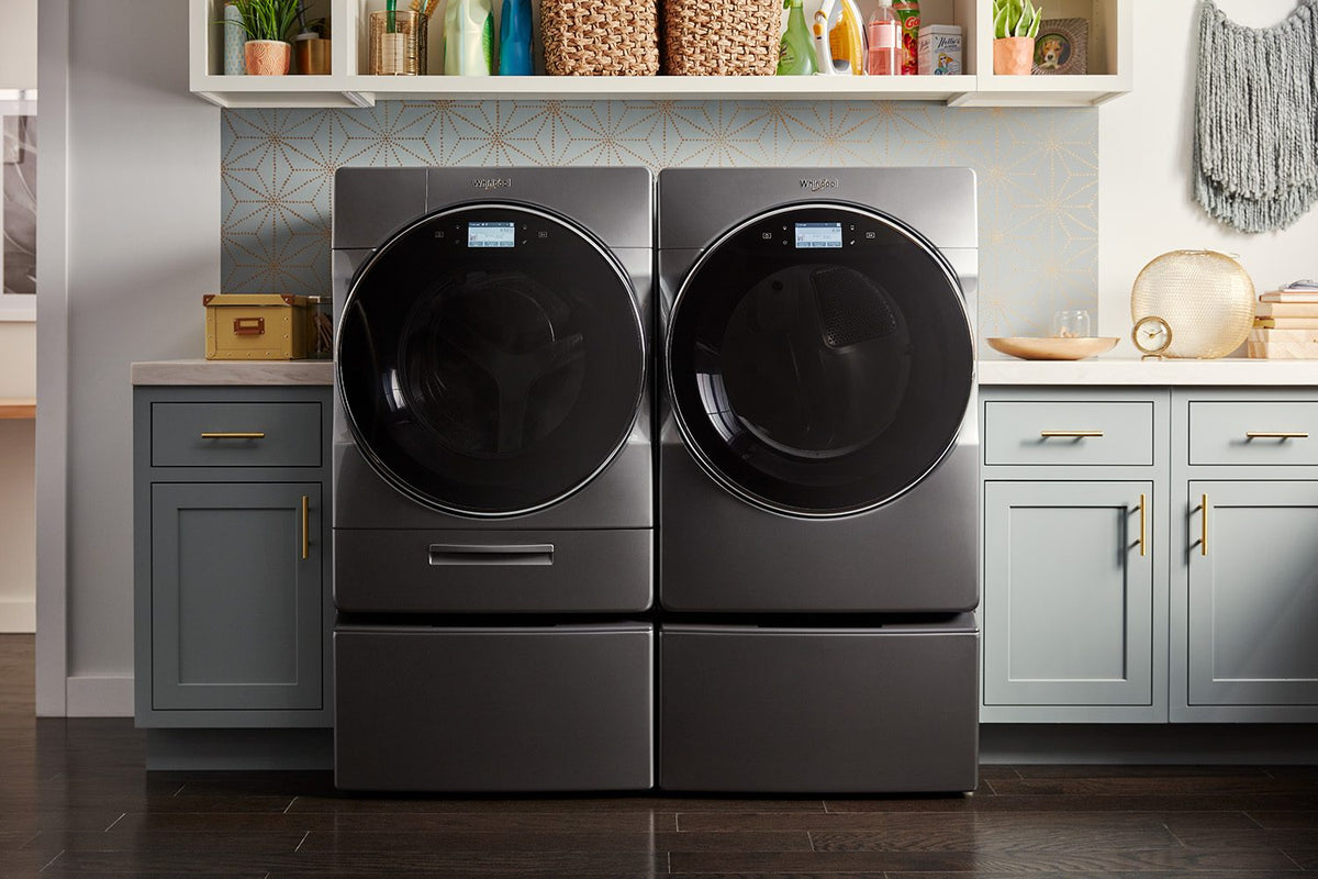 Whirlpool Chrome Shadow Front-Load Washer (5.8 cu. ft.) & Electric Dryer (7.4 cu. ft.) - WFW9620HC/YWED9620HC
