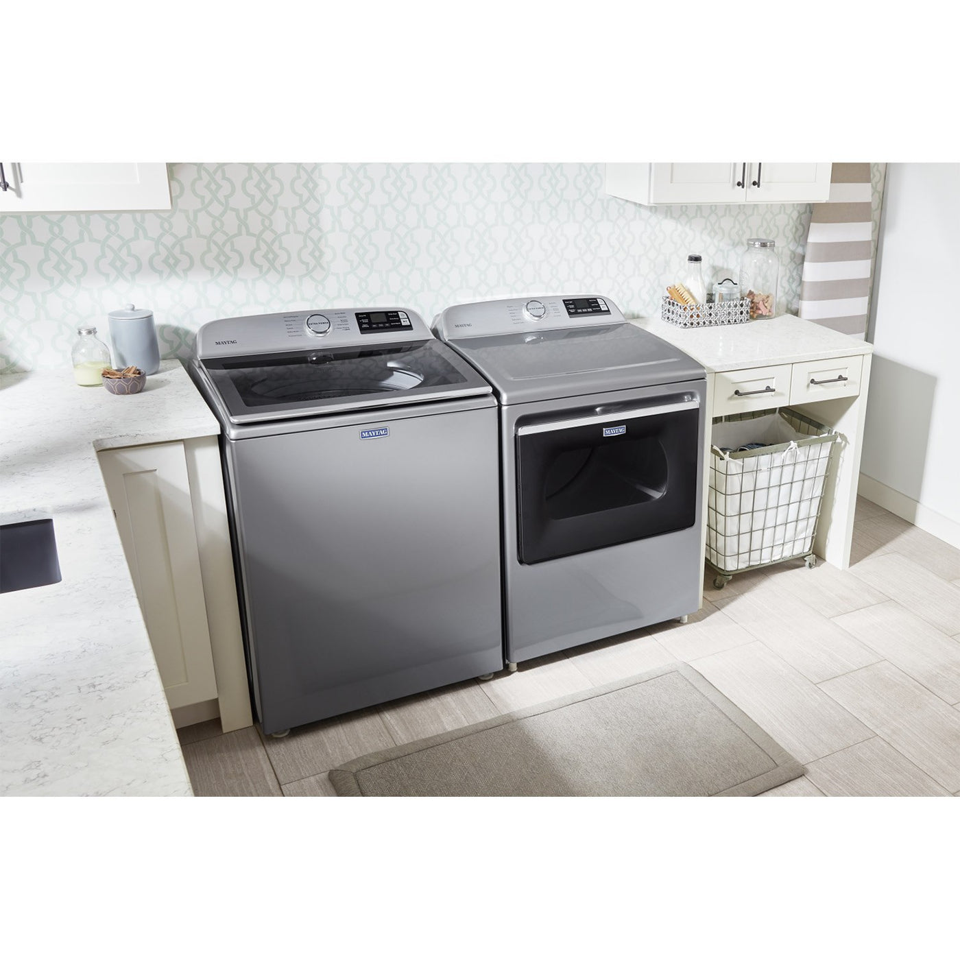 Maytag Metallic Slate Smart Top-Load Washer (5.4 cu. ft.) & Smart Gas Dryer (7.4 cu. ft.) - MVW6230HC/MGD6230HC