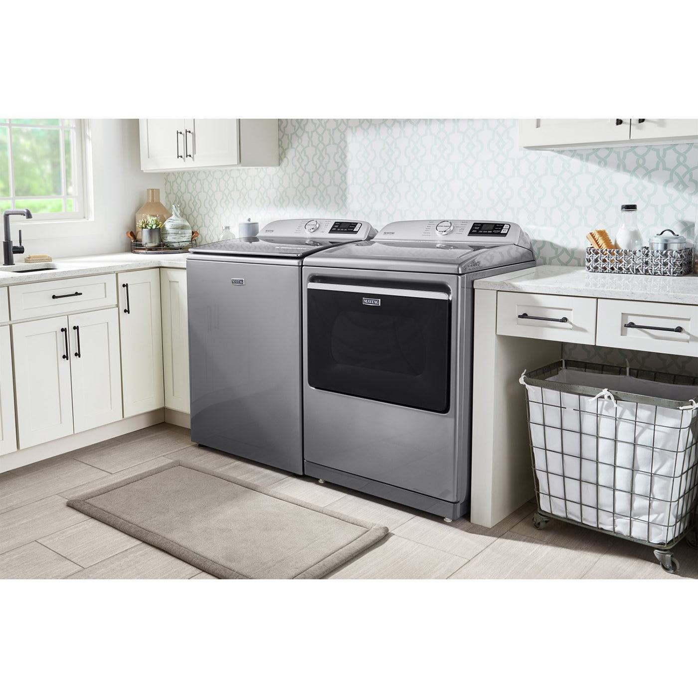 Maytag Metallic Slate Smart Top-Load Washer (6.0 cu. ft.) & Smart Gas Dryer (7.4 cu. ft.) - MVW7230HC/MGD7230HC