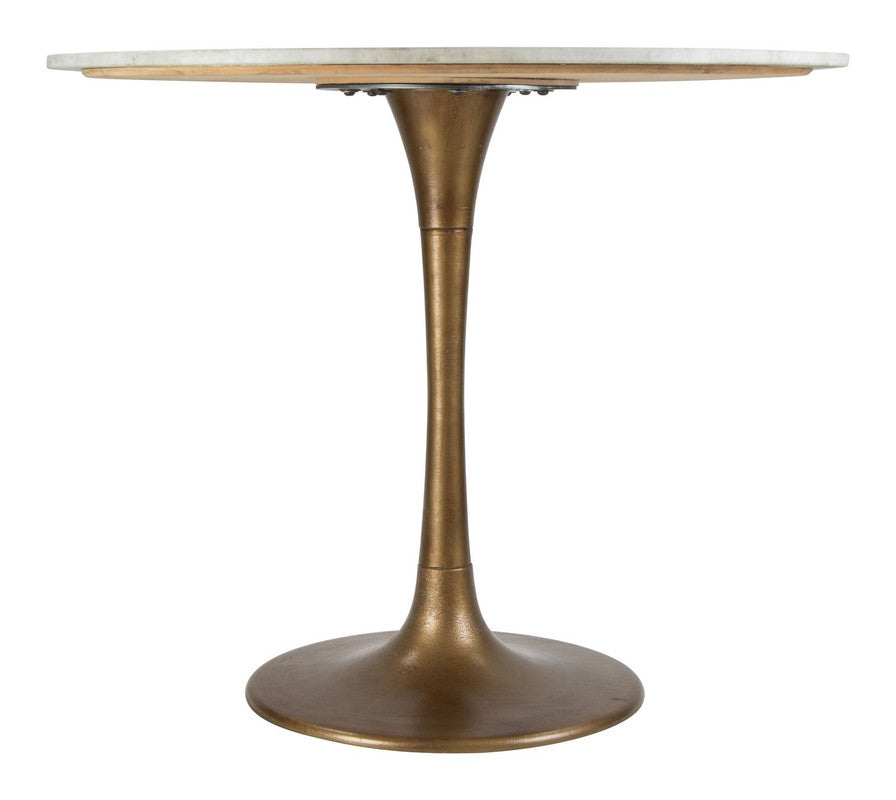 Butik Marble Round Dining Table - White/Gold